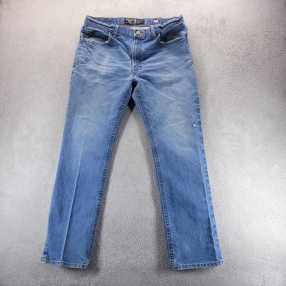 Ariat Rebar M4 Jeans Mens 40x34 Blue Relaxed Bootcut Workwear Construction